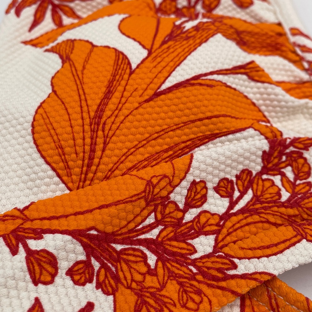 CUPSHE Orange Floral Plunging Halter V Neck One Piece Bathing Suit Swimsuit - Picture 8 of 13